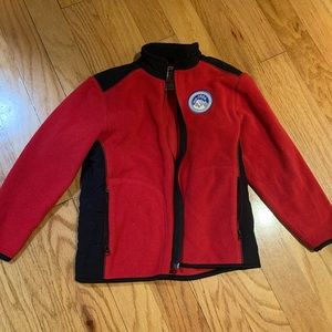 Red fleece zip up jacket